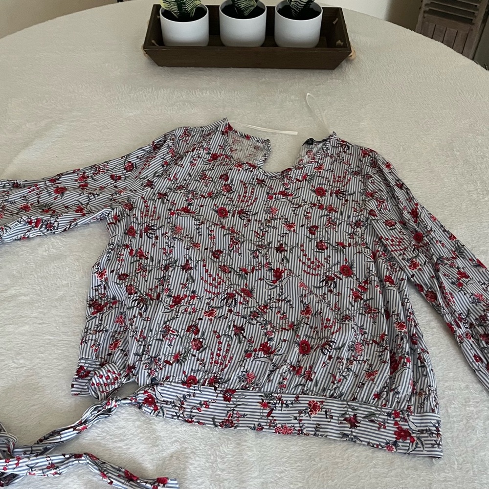 Floral Striped Women's Top